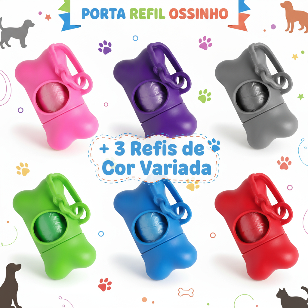 Kit para Passeio Porta-Refil Cata Caca Ossinho com
