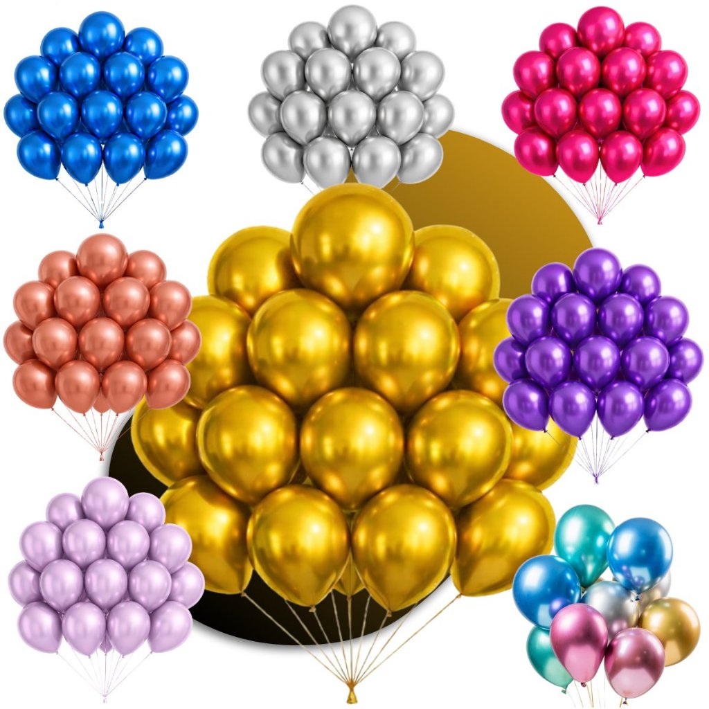 Balão Bexiga Metalizada 50 Unidades N. 10 Decora�