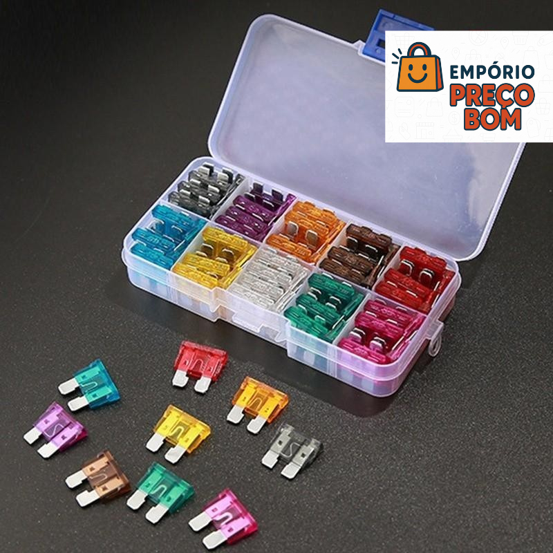 Kit 100 Fusíveis Automotivos 2A a 35A  Tamanho M�