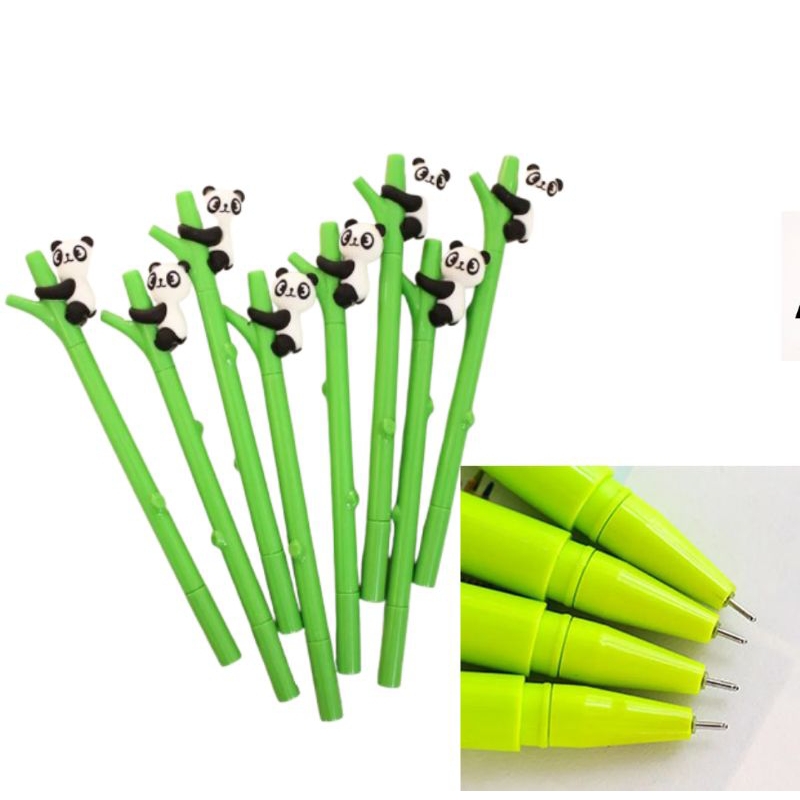 Kit 6 / 12 Canetas Criativa Formato de Bambu Panda