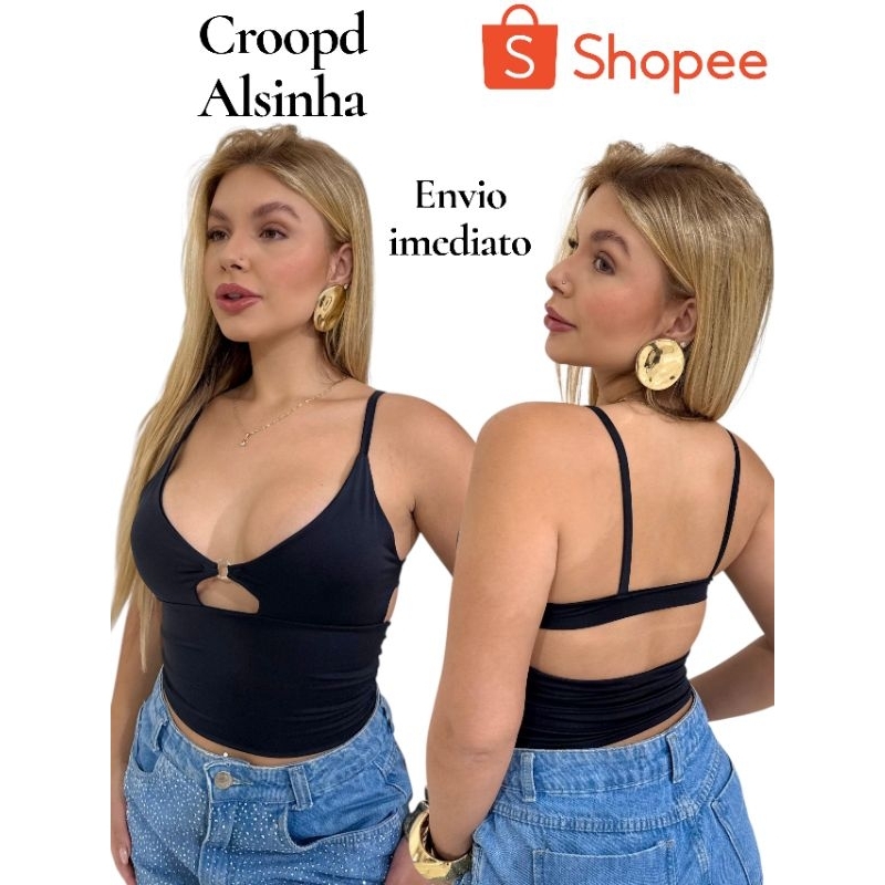 BLUSINHA COM ALÇA E  COSTA COM DETALHE TENDENCIA 