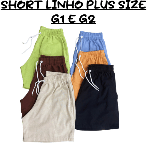 Shorts Linho Plus Size Mauricinho Premium Confort 