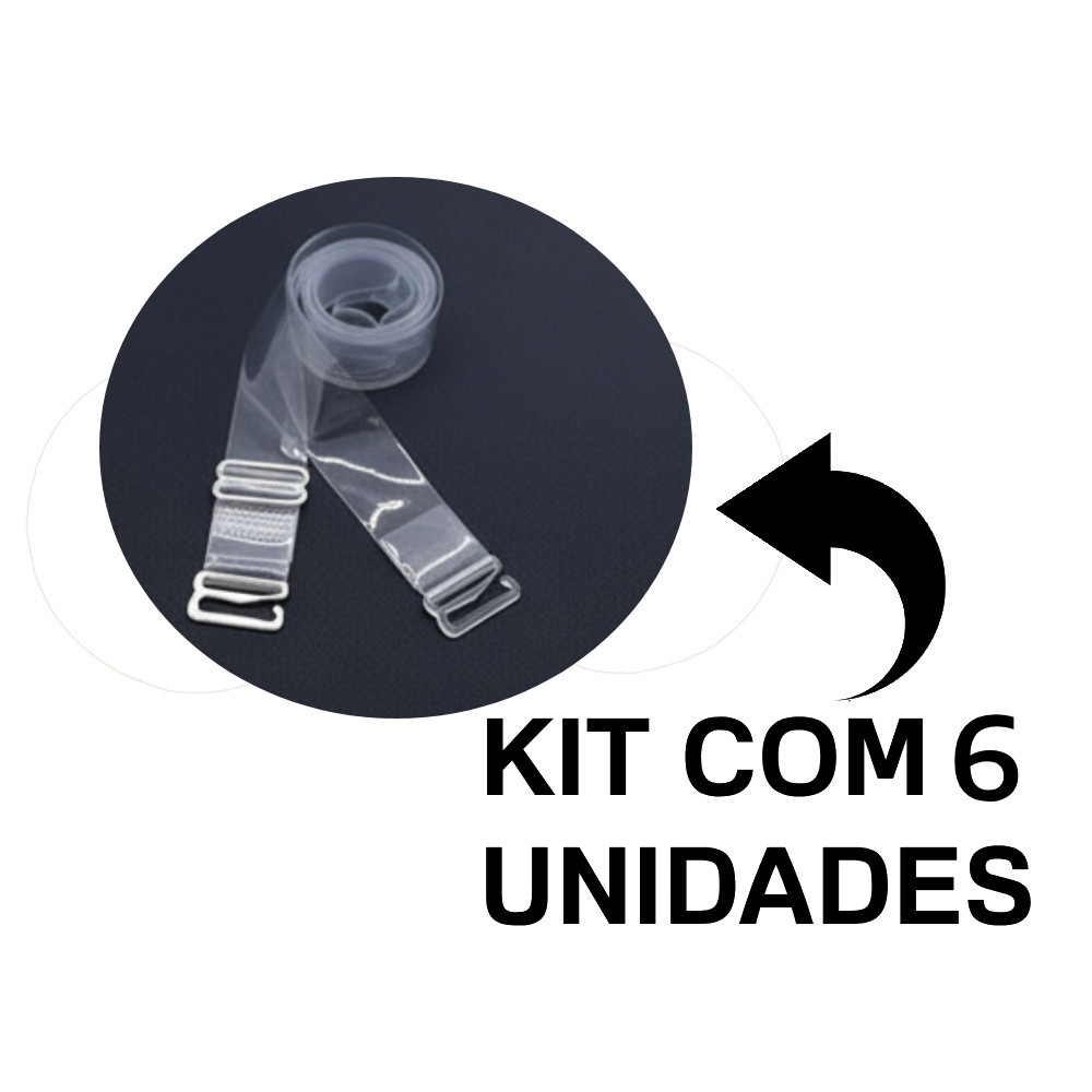 Kit 2 à 6 Alças de Silicone Invisível Para Suti
