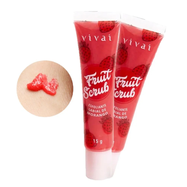 Esfoliante Labial Fruit Scrub Morango Vivai