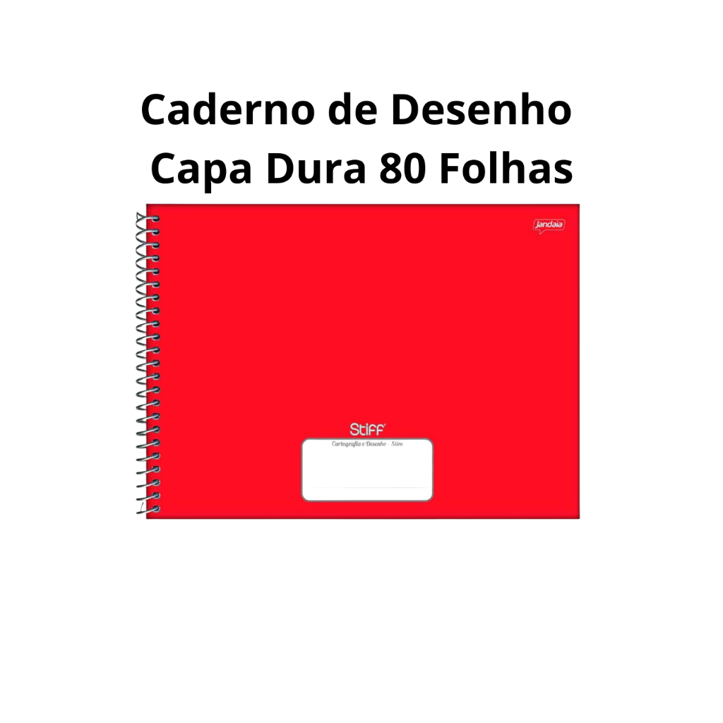 Caderno de Desenho Espiral Capa Dura Jandaia 80 Fo