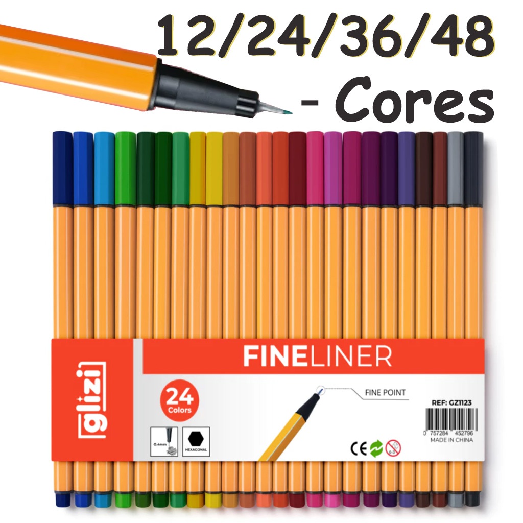 Kit de canetas com 12/24/36/48 cores Fine Line Pon