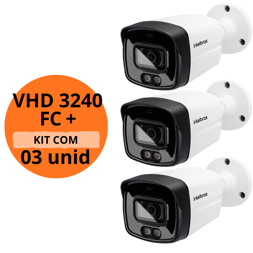 Combo 3 Câmera de Segurança Intelbras VHD 3240 B