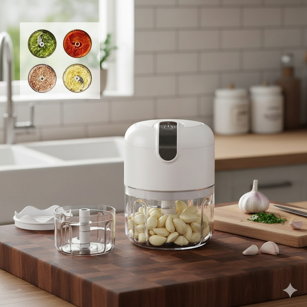 Mini Processador 250 ml Moedor Elétrico Alho Sem 