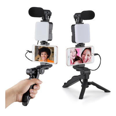 Kit Gravaçao 5 Em 1 Com Microfone  Led Suporte Ce