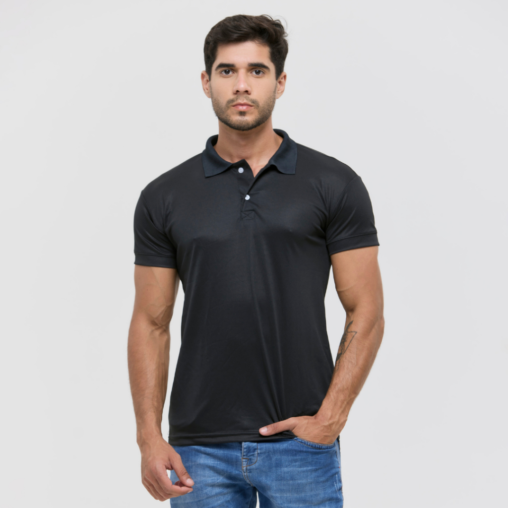 Camisa polo masculina piquet poliester