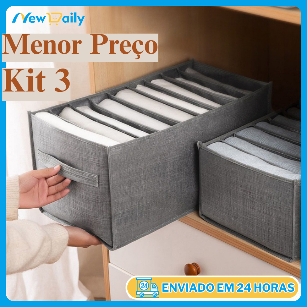 Organizador De Gavetas De Jeans Dobráveis/Roupas 