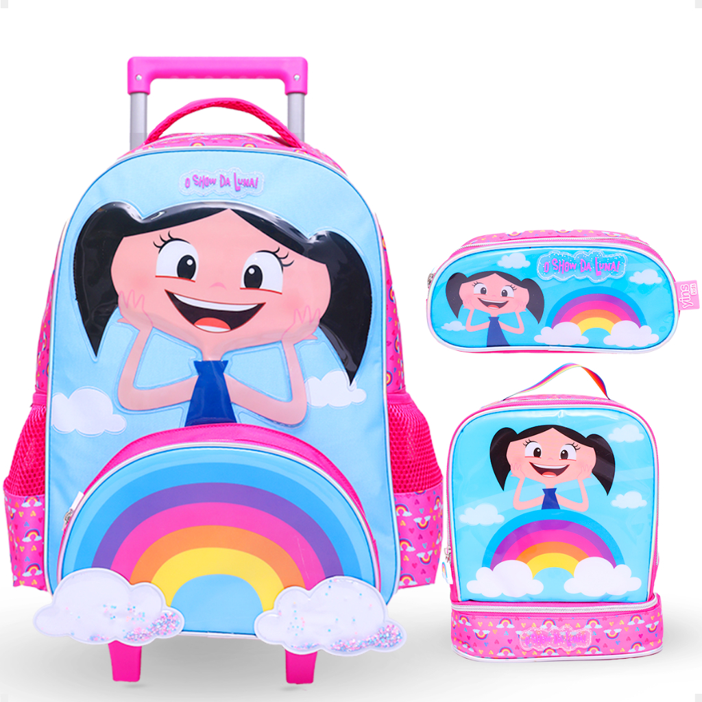 Kit Mochila de Rodinha Infantil Menina Menino Unic