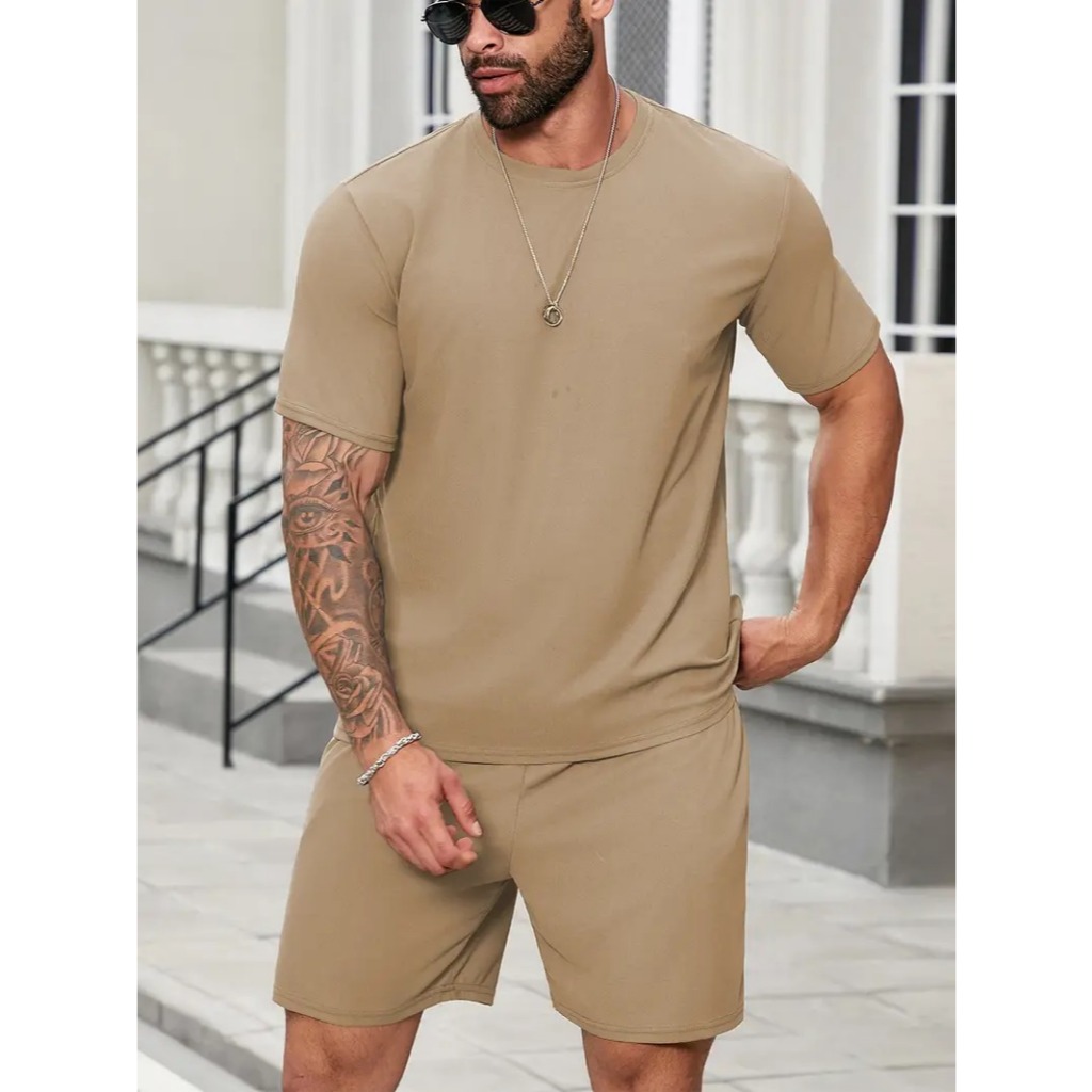 Conjunto Casual Masculino Camiseta e Bermuda de Mo