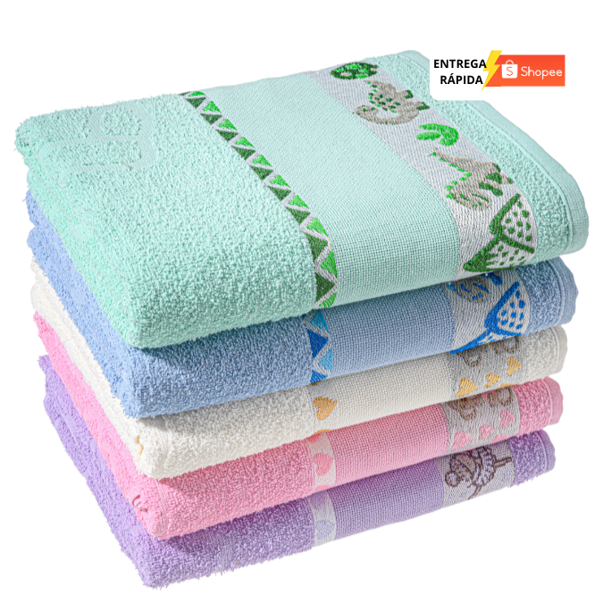 Kit com 01, 02 ou 03 Toalhas de Banho Infantil Bar