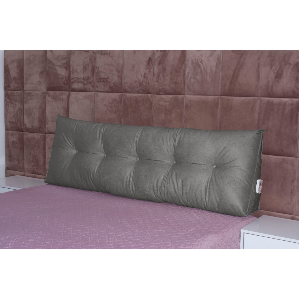 Almofada Cabeceira Casal 140 cm com bolso na later