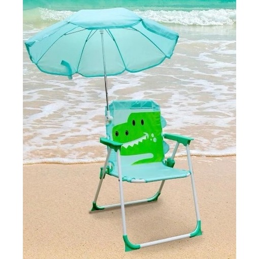 Cadeira de Praia Infantil Dobrável com Guarda Sol