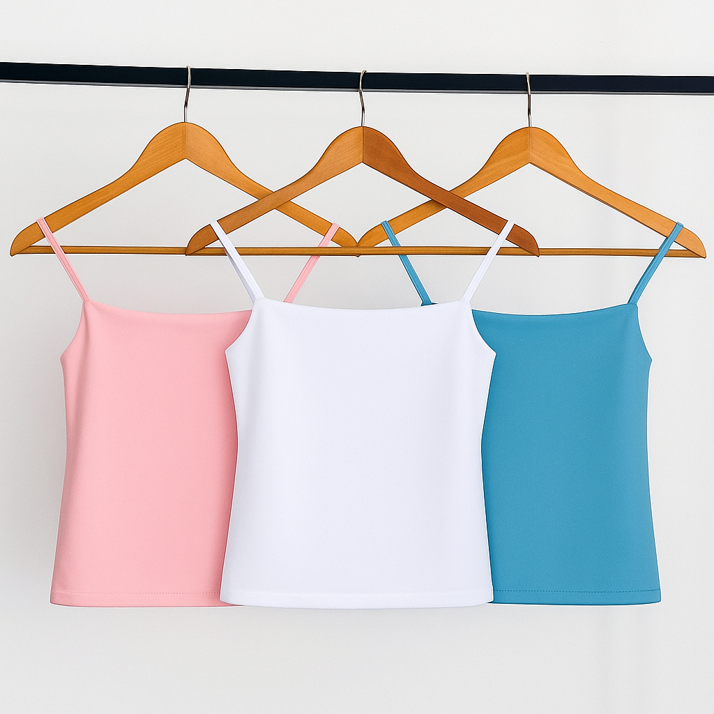 Kit 3 Cropped Feminino Regata Alcinha Básico Ver�