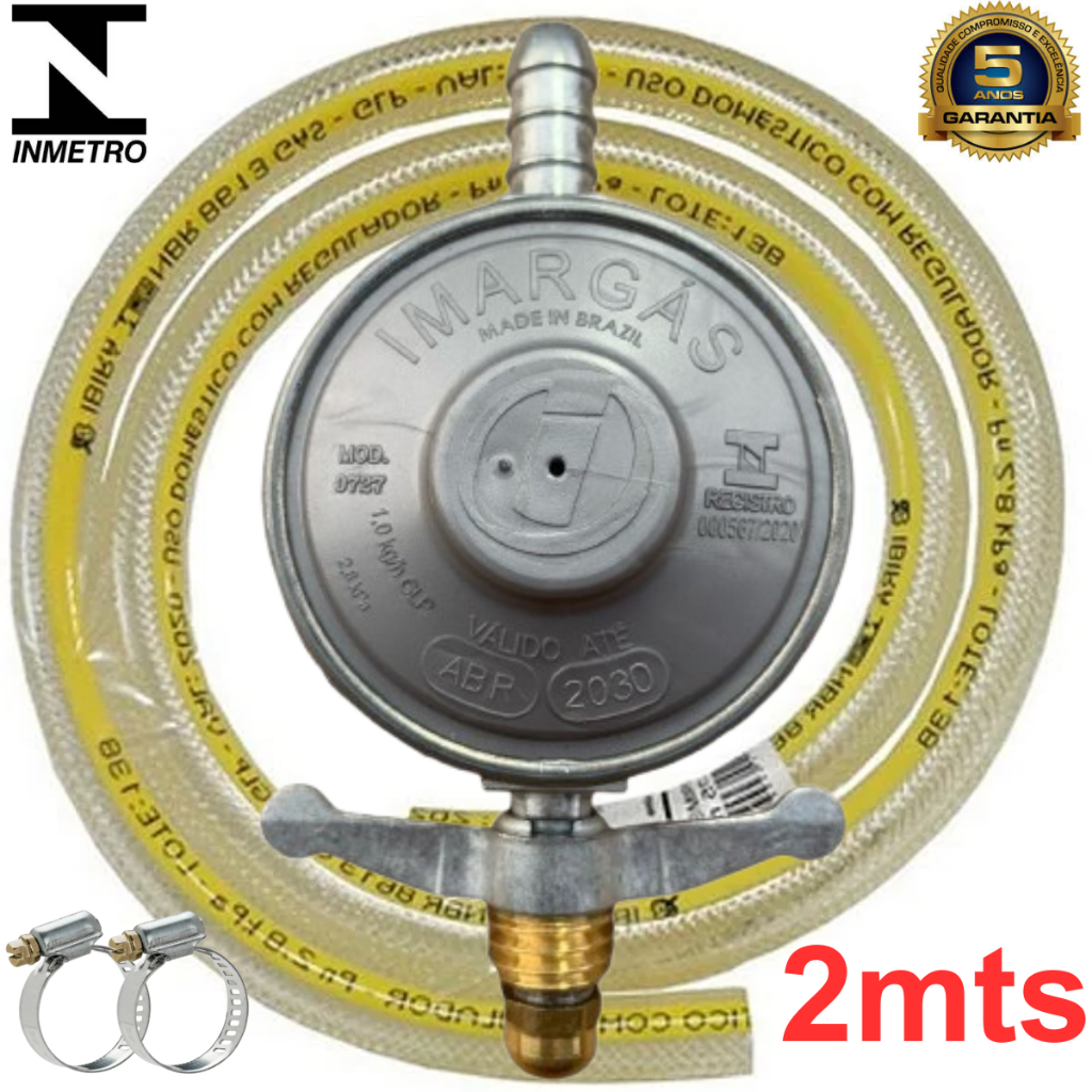 Kit Registro Regulador Gás de Cozinha para Botij�