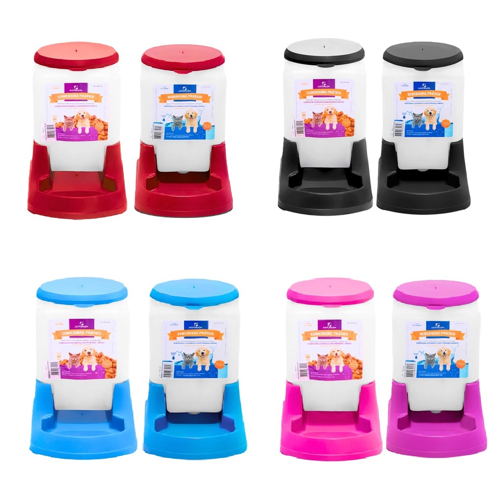 Kit Bebedouro Comedouro 3 Litros Automatico Cachor