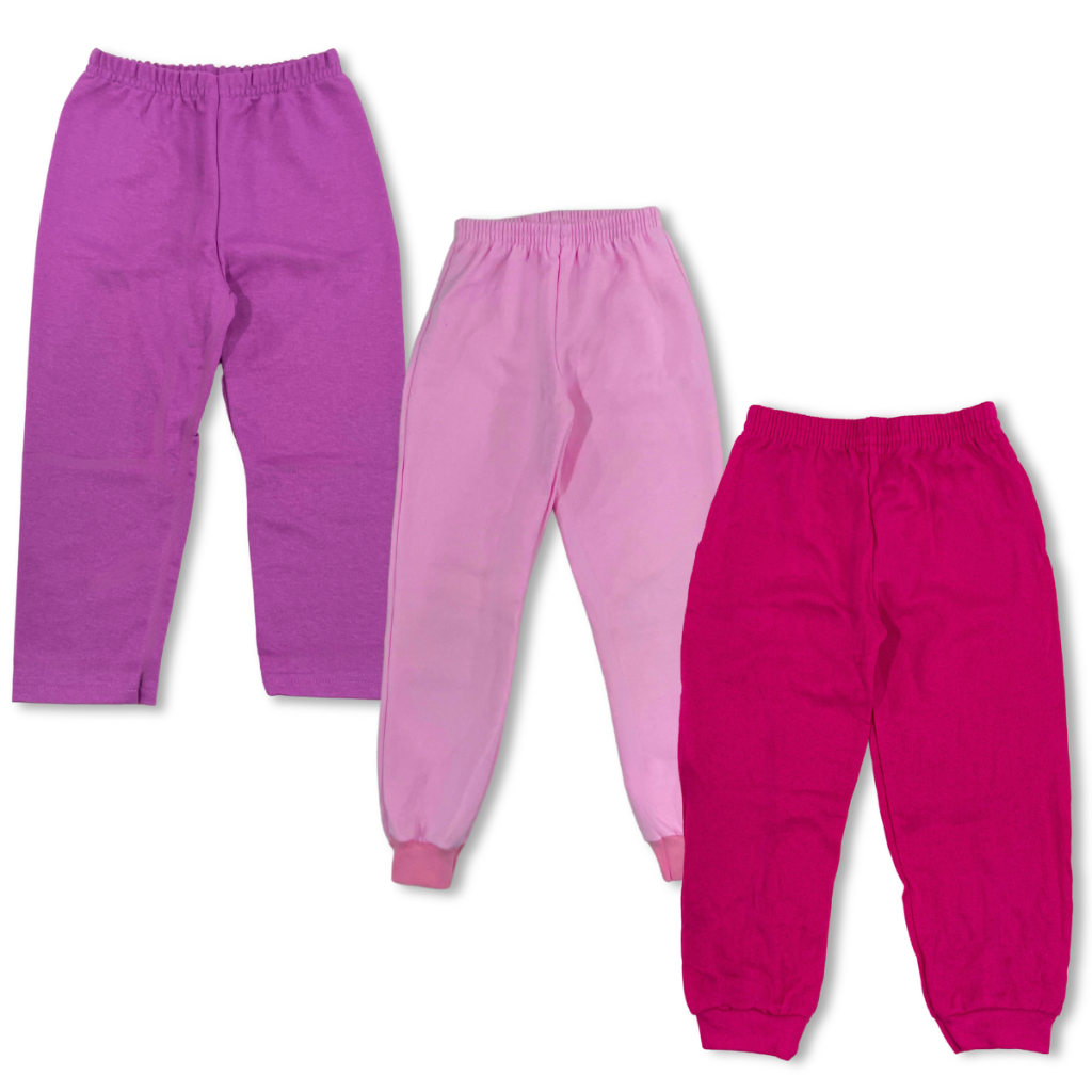 Kit 3 Calça Moletom Menina Infantil Sortidas Meia