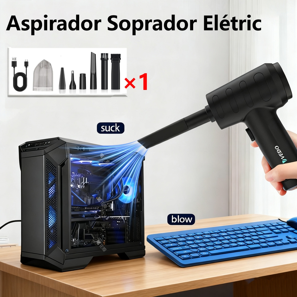 Vedo 2 em 1 Ventilador Soprador Elétrico Turbo Ar