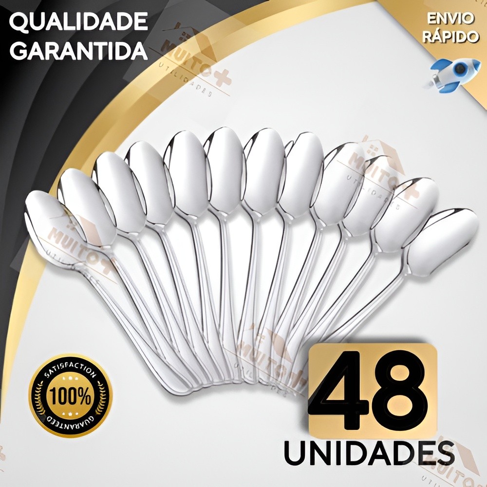 Jogo 48 Colher de mesa sopa Kit com 6, 12, 18, 24,