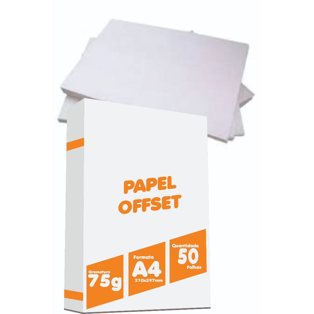PAPEL OFFSET A4 75g, 90g, 120g e 180g KIT 50,100,2