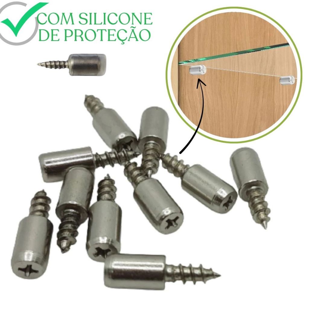 Kit 30 Parafusos Pino Para Prateleiras Suporte com