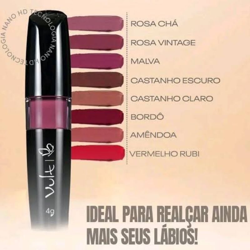 Batom Líquido Matte  Vult Nano HD