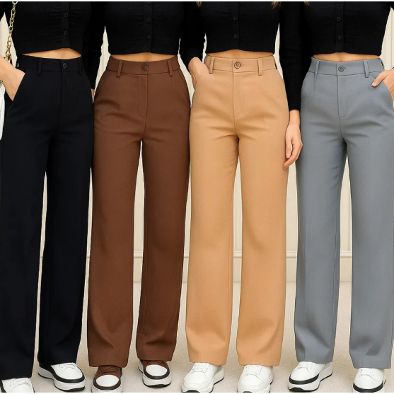 Calça pantalona alfaitaria social feminina cintur