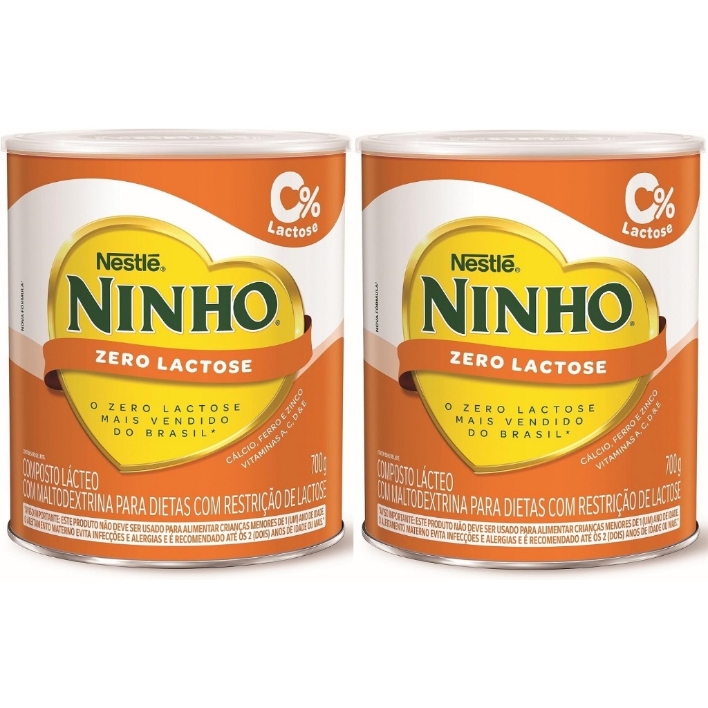 Kit 2 Latas Ninho Nestle Zero Lactose 700Gr