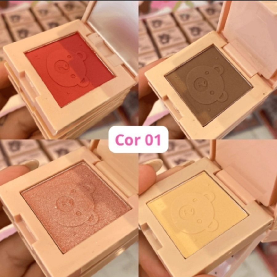 Mini Paleta De Bolsa 4 em 1 | Pó + Blush + Contor