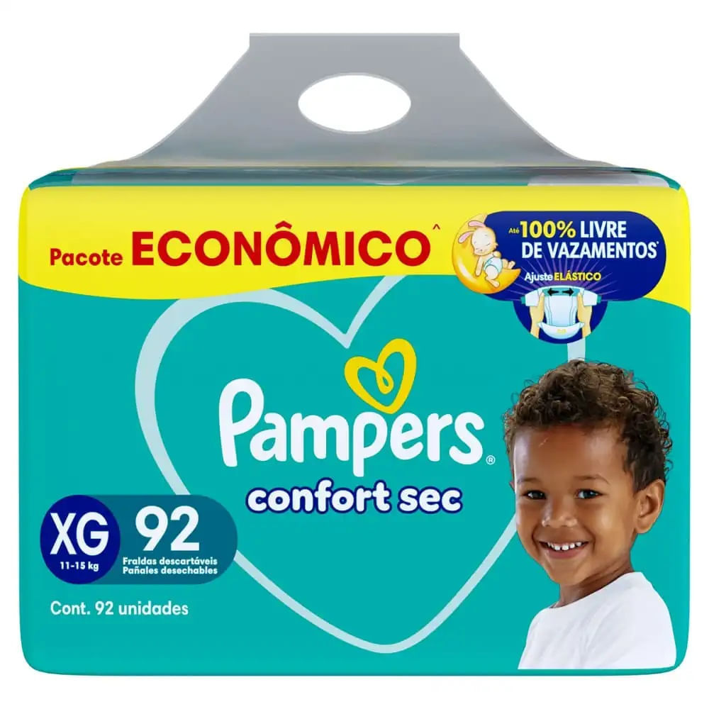 Fralda Descartável Pampers Confort Sec XG 92 Unid