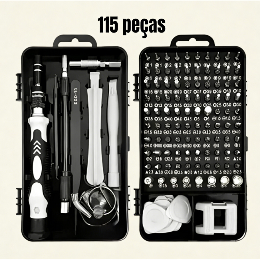 Chaves De Fenda Precisão Kit 115 Peças | Ferrame