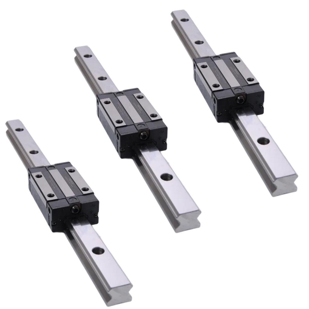 3 Guias Linear 15mm X 500mm + 3 Patins Sem Aba 15m