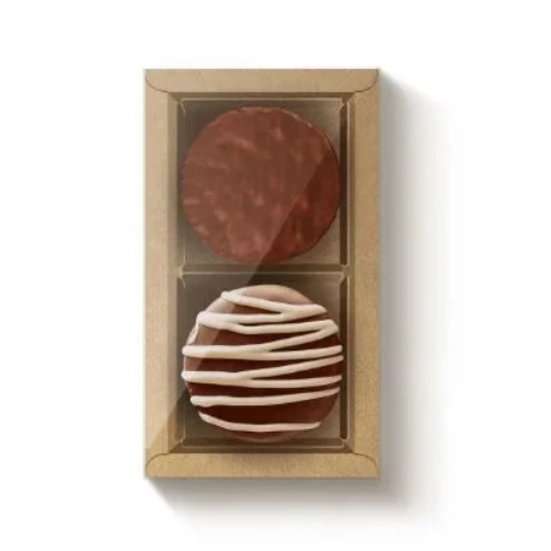 Caixa p/ 2 Pães de Mel Kraft com Forma 6,5×1