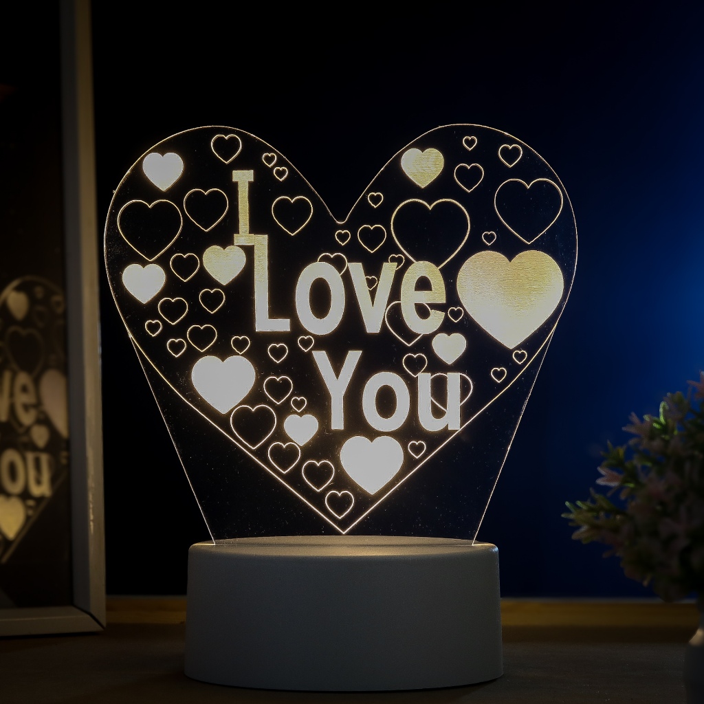 Luminária LED 3D de Mesa / Luz Noturna Presente C