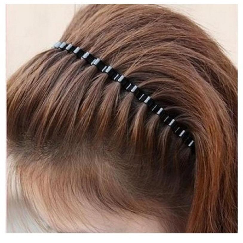 Tiara Masculina Ondulada de Metal Preta Unissex es