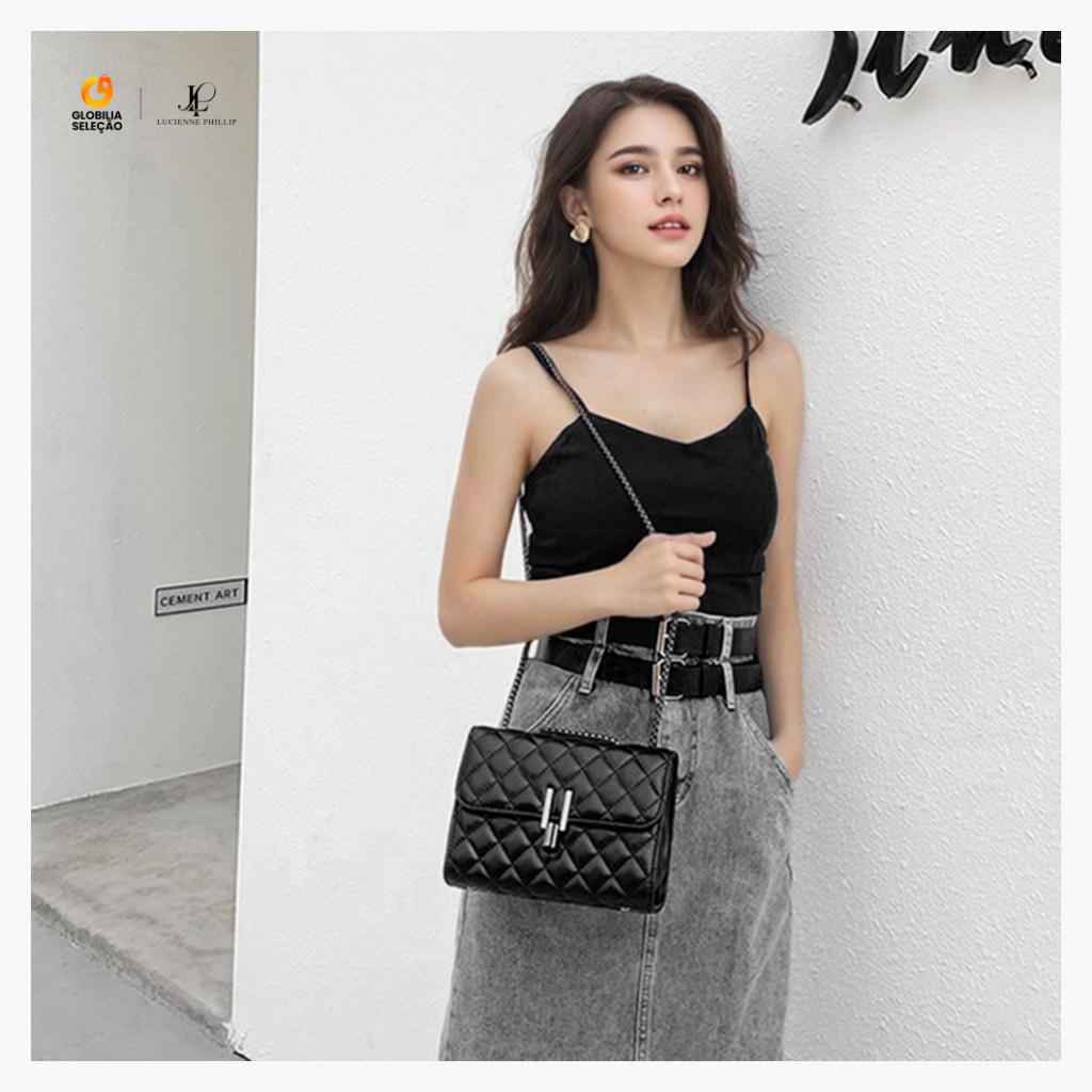 Bolsa Feminina Transversal Corrente Escura Y Bolsa