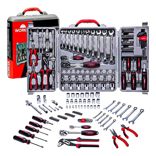 Kit Jogo De Ferramentas Maleta Com 110 Peças Soqu