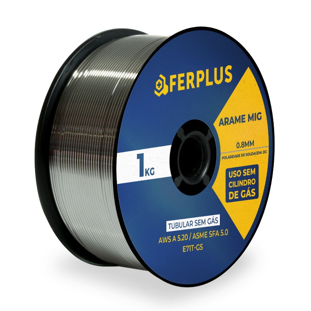 ARAME DE SOLDA MIG TUBULAR USO SEM GÁS 0.8MM 1KG 