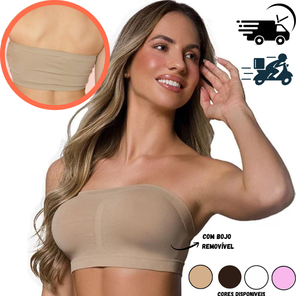 Top Faixa com Bojo Feminino  Confortável, Não Ma
