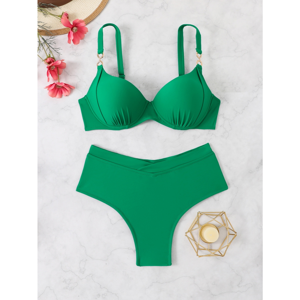 HT VEST Conjunto Biquini Plus Size Elegante com De