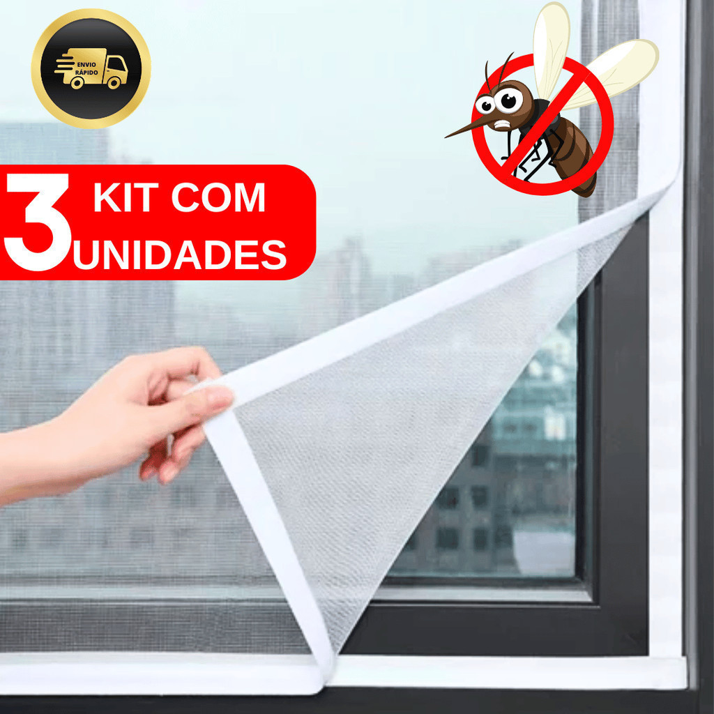 Tela Mosquiteiro Anti Inseto 3 Unidades Para Janel