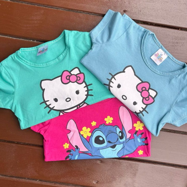 Kit Camiseta Baby Look Infantil Menina Tamanho 2 a