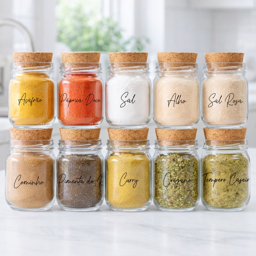 Kit Potes de Tempero 200ml – Porta Temperos 