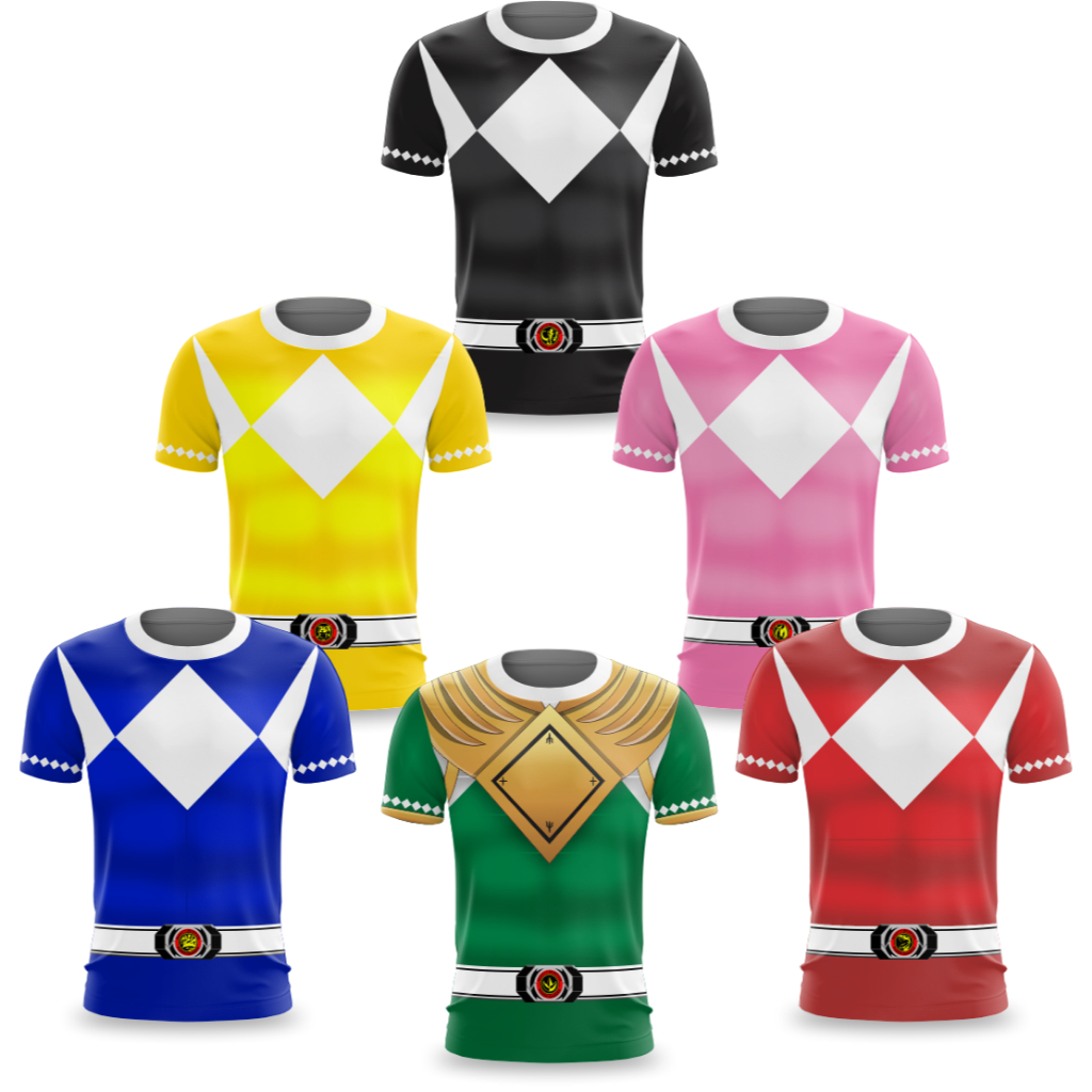 Camiseta Power Rangers Cosplay Dryfit 3d Pronta En