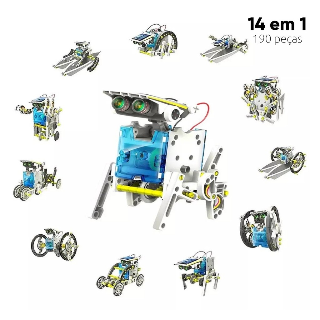 Robô 14 Em 1 Energia Solar Kit Robótica Educacio