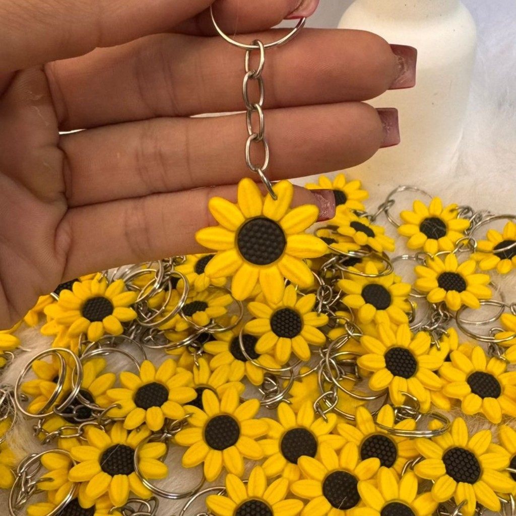 Chaveiro Girassol Emborrachado 10/50 Unidades Fest