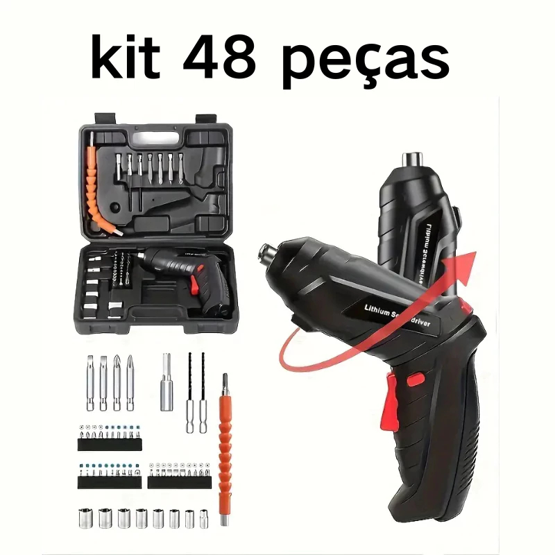 kit Parafusadeira elétrica/furadeira 48 Pçs À B